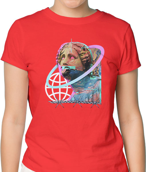 Дамска тениска с щампа Цветно лято F13033 - TShirtArtShop.com