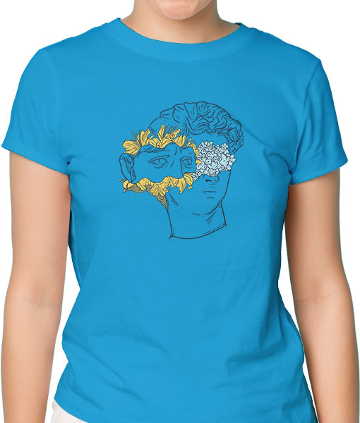 Дамска тениска с щампа Цветно лято F1303 - TShirtArtShop.com