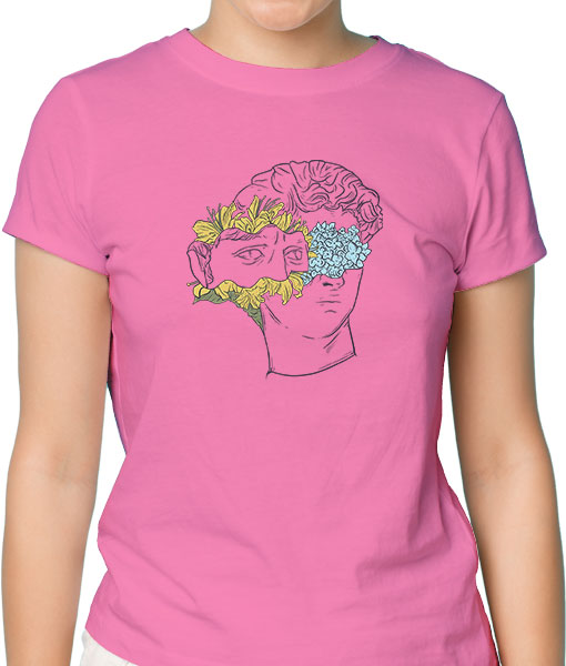 Дамска тениска с щампа Цветно лято F1303 - TShirtArtShop.com