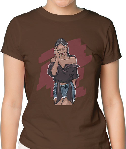 Дамска тениска с щампа Цветно лято F16031 - TShirtArtShop.com