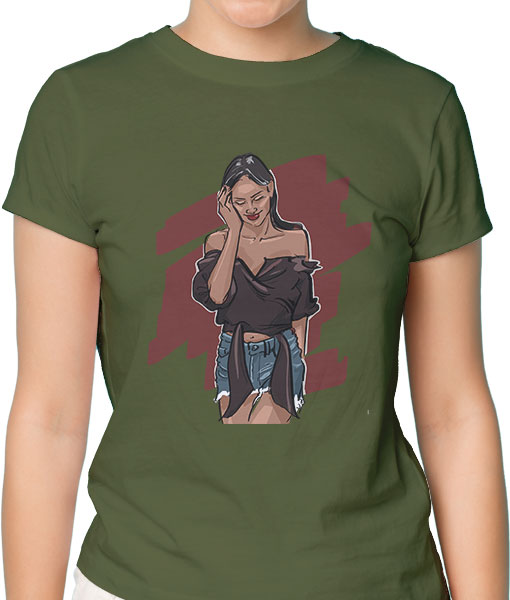Дамска тениска с щампа Цветно лято F16031 - TShirtArtShop.com