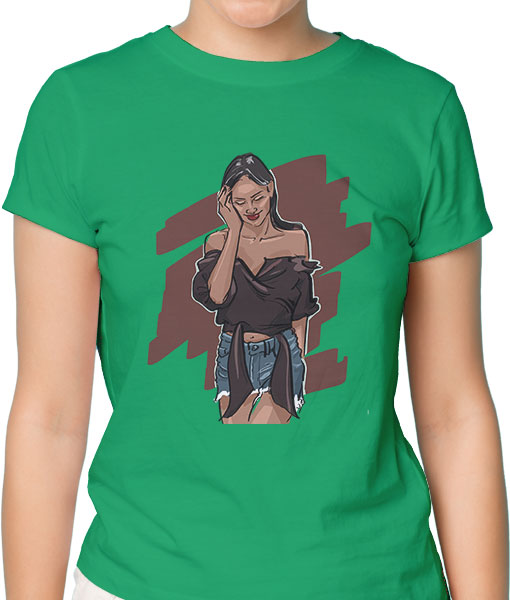 Дамска тениска с щампа Цветно лято F16031 - TShirtArtShop.com