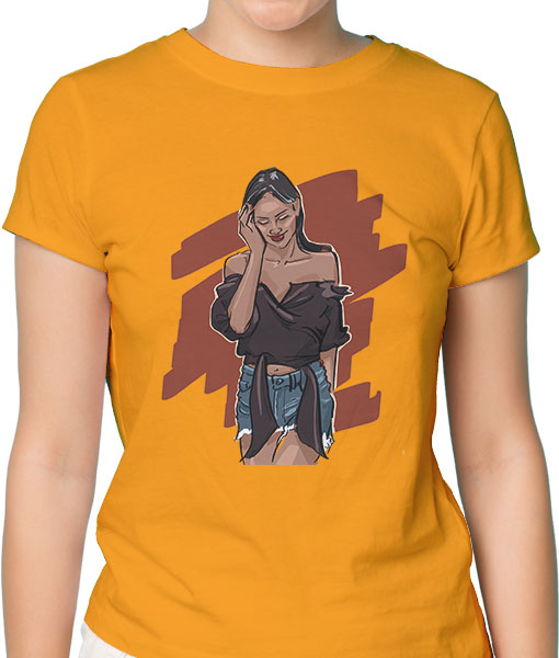 Дамска тениска с щампа Цветно лято F16031 - TShirtArtShop.com