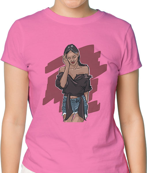 Дамска тениска с щампа Цветно лято F16031 - TShirtArtShop.com