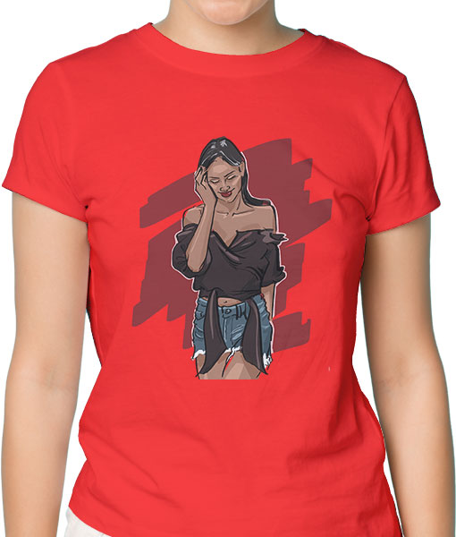 Дамска тениска с щампа Цветно лято F16031 - TShirtArtShop.com