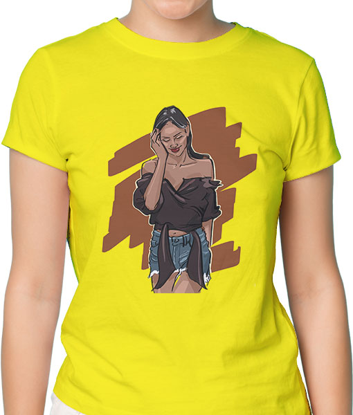 Дамска тениска с щампа Цветно лято F16031 - TShirtArtShop.com
