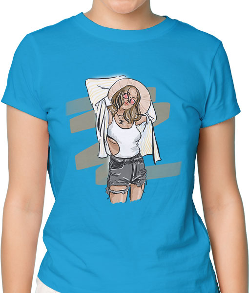 Дамска тениска с щампа Цветно лято F16032 - TShirtArtShop.com