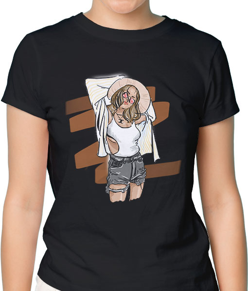 Дамска тениска с щампа Цветно лято F16032 - TShirtArtShop.com