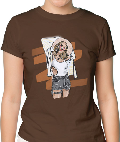 Дамска тениска с щампа Цветно лято F16032 - TShirtArtShop.com