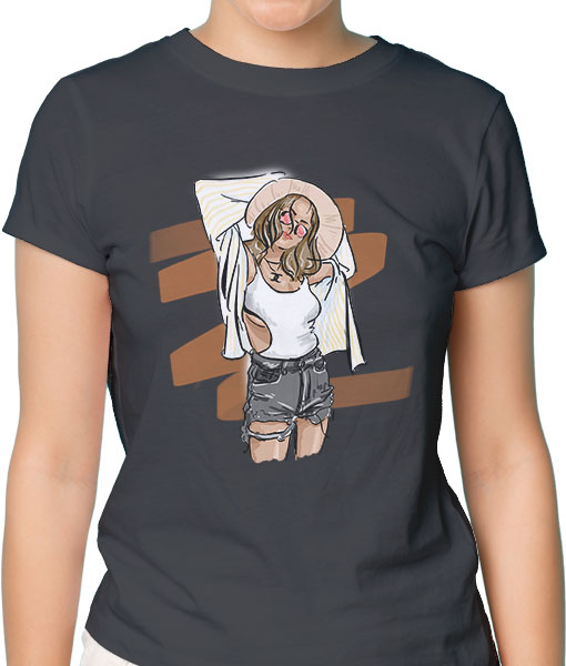Дамска тениска с щампа Цветно лято F16032 - TShirtArtShop.com