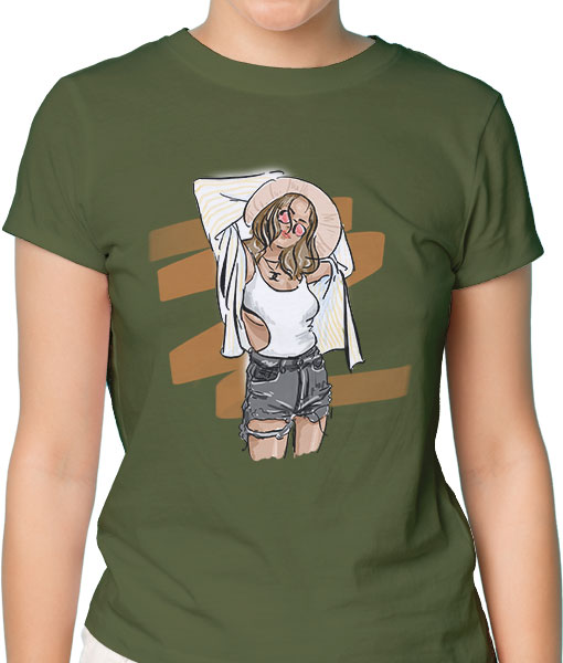 Дамска тениска с щампа Цветно лято F16032 - TShirtArtShop.com