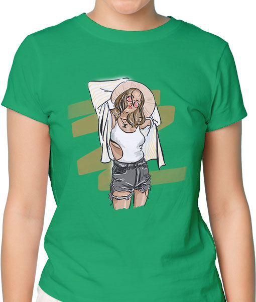 Дамска тениска с щампа Цветно лято F16032 - TShirtArtShop.com