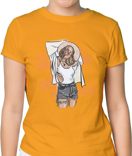 Дамска тениска с щампа Цветно лято F16032 - TShirtArtShop.com