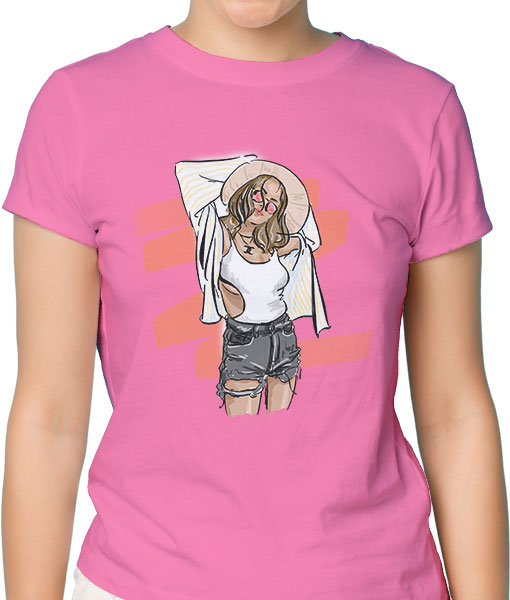 Дамска тениска с щампа Цветно лято F16032 - TShirtArtShop.com