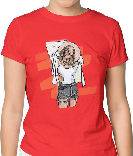 Дамска тениска с щампа Цветно лято F16032 - TShirtArtShop.com