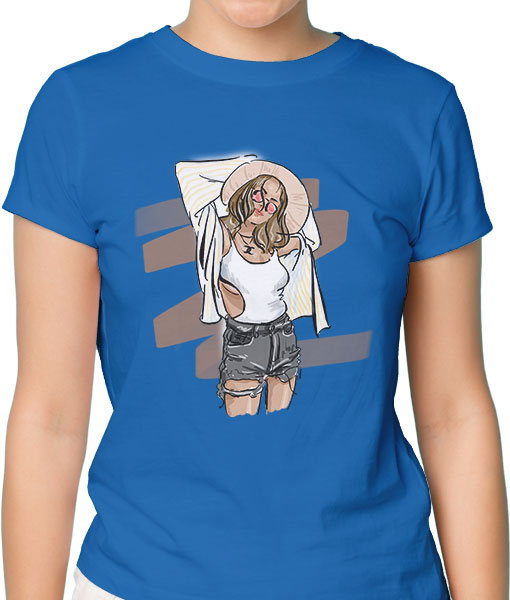 Дамска тениска с щампа Цветно лято F16032 - TShirtArtShop.com