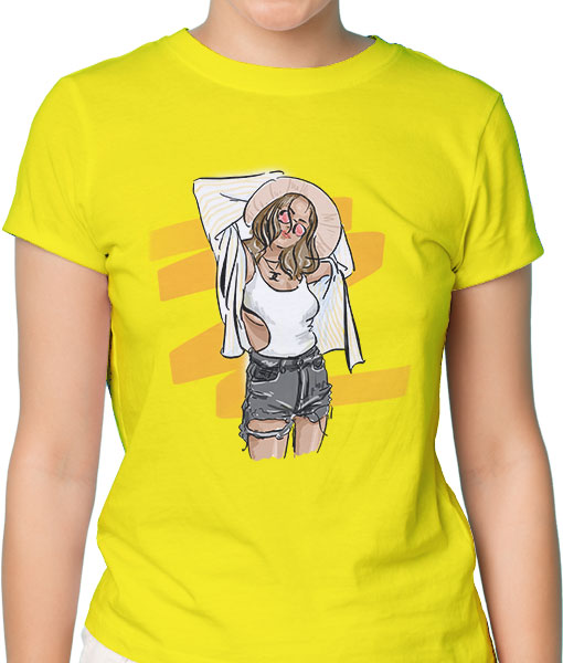 Дамска тениска с щампа Цветно лято F16032 - TShirtArtShop.com