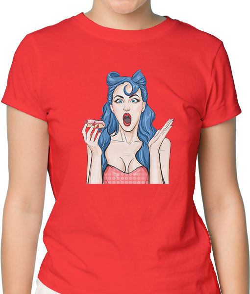Дамска тениска с щампа Цветно лято F16035 - TShirtArtShop.com