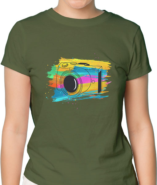 Дамска тениска с щампа Цветно лято Color-Photo - TShirtArtShop.com