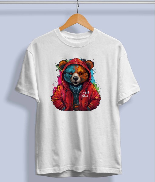 Дамска тениска с щампа Цветно лято Fashion bear