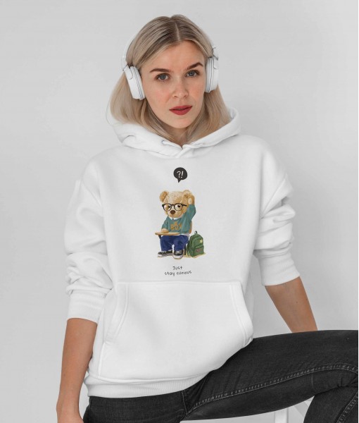 Дамско худи с щампа Curious bear