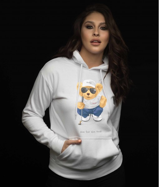 Дамско худи с щампа Golfer bear