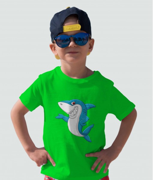 Детска тениска с щампа Животни Smiling shark boys - TShirtArtShop.com