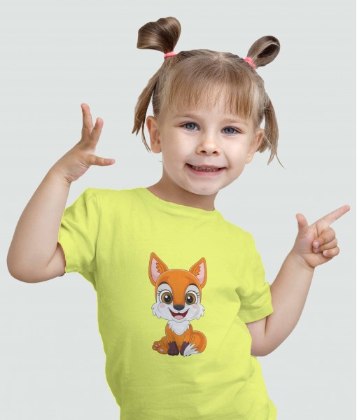 Детска тениска с щампа Животни Small smiling fox - TShirtArtShop.com