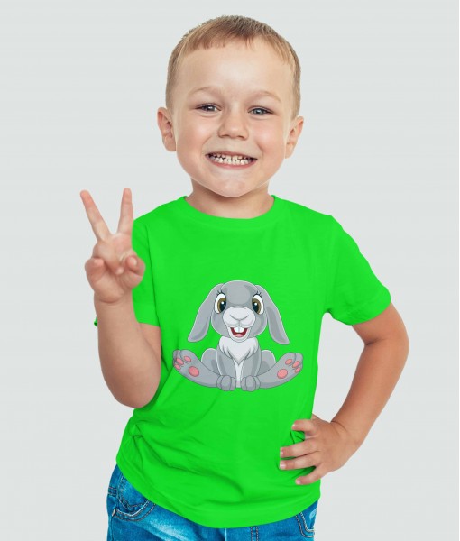 Детска тениска с щампа Животни Happy rabbit - TShirtArtShop.com