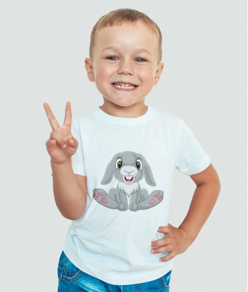 Детска тениска с щампа Животни Happy rabbit - TShirtArtShop.com