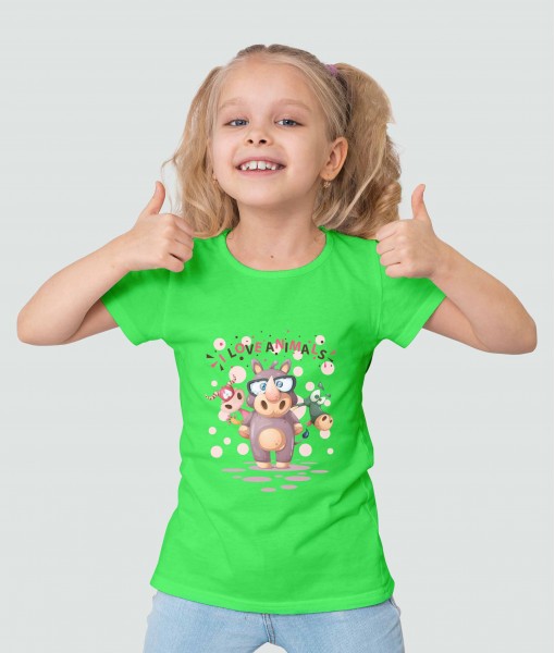 Детска тениска с щампа Животни I love animals - TShirtArtShop.com