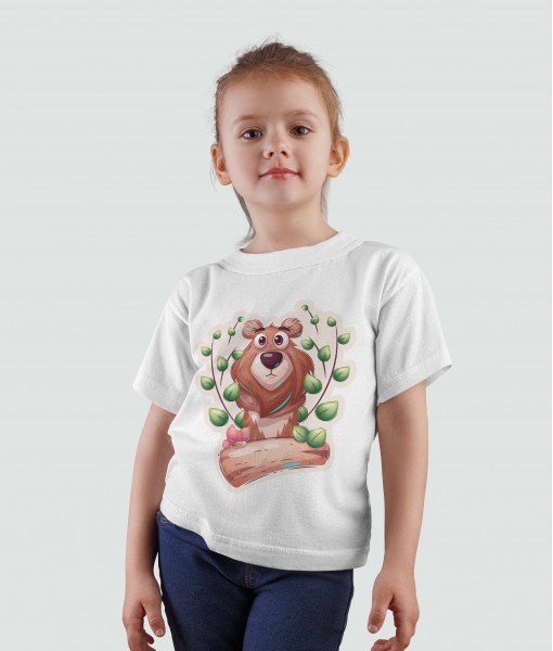 Детска тениска с щампа Животни Bear and tree - TShirtArtShop.com