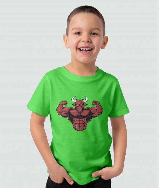 Детска тениска с щампа Животни Muscular bull - TShirtArtShop.com
