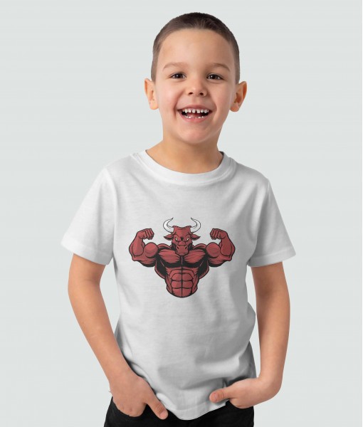 Детска тениска с щампа Животни Muscular bull - TShirtArtShop.com