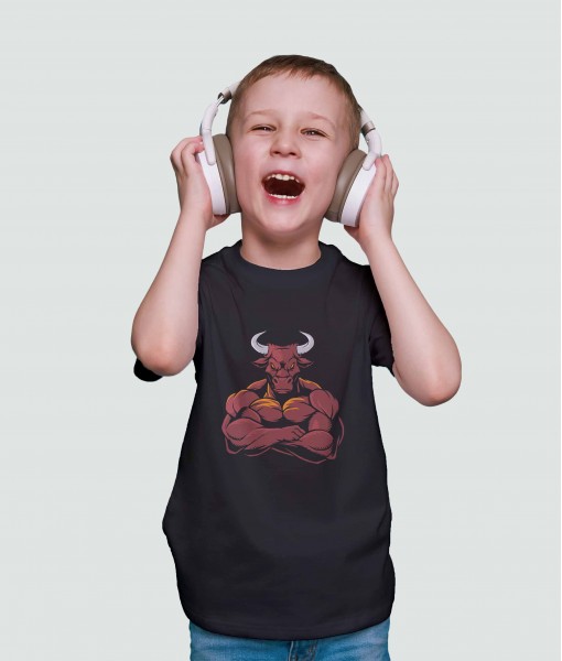 Детска тениска с щампа Животни Muscular bull 2 - TShirtArtShop.com
