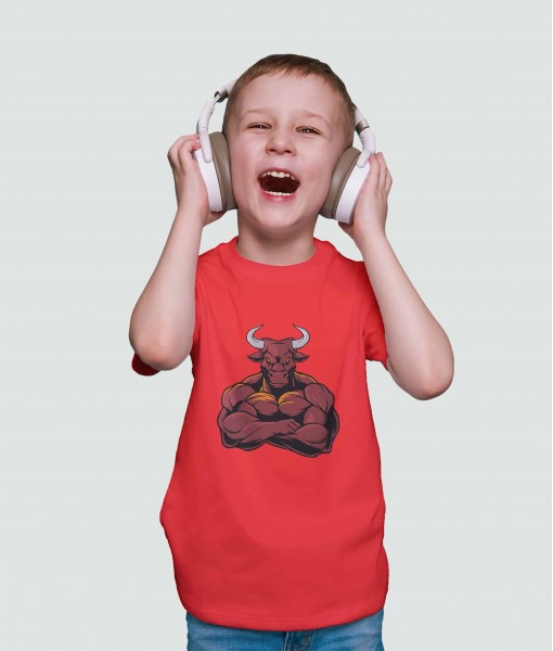 Детска тениска с щампа Животни Muscular bull 2 - TShirtArtShop.com
