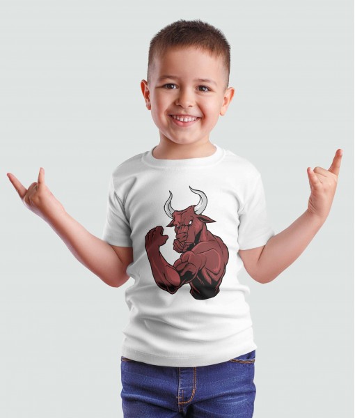 Детска тениска с щампа Животни Muscular bull 3 - TShirtArtShop.com
