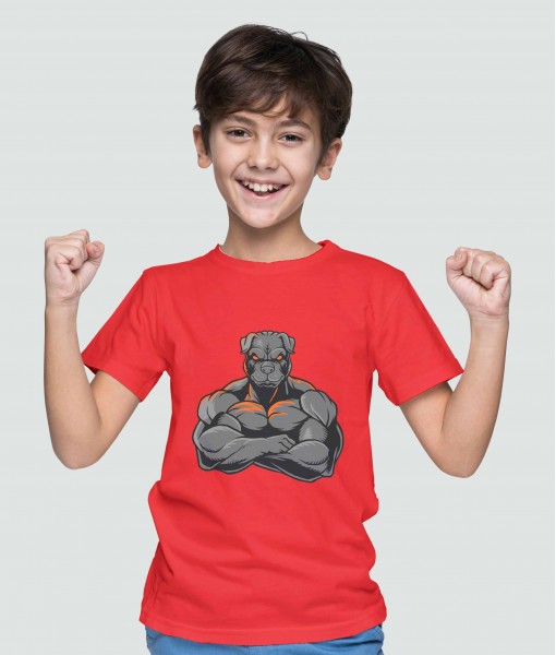 Детска тениска с щампа Животни Muscular pitbull - TShirtArtShop.com