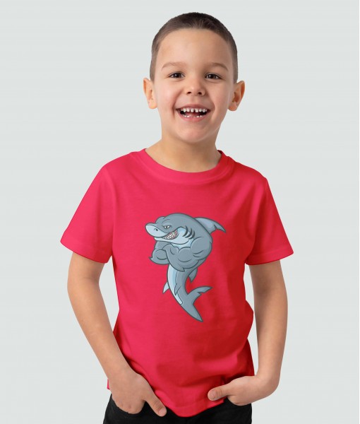Детска тениска с щампа Животни Muscular shark - TShirtArtShop.com