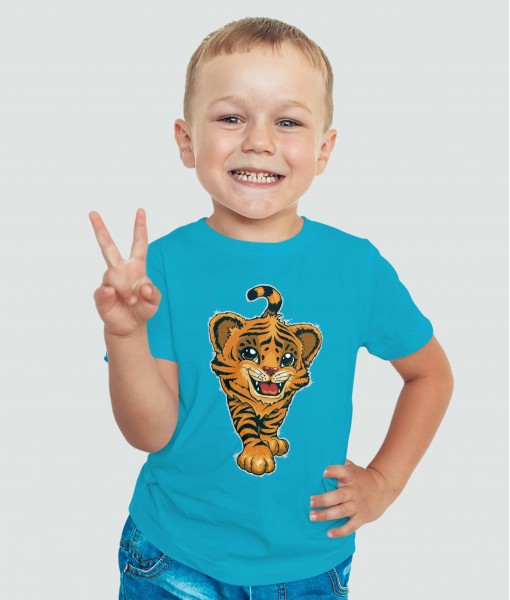 Детска тениска с щампа Животни Small tiger - TShirtArtShop.com