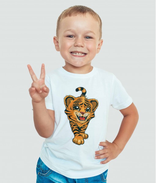 Детска тениска с щампа Животни Small tiger - TShirtArtShop.com