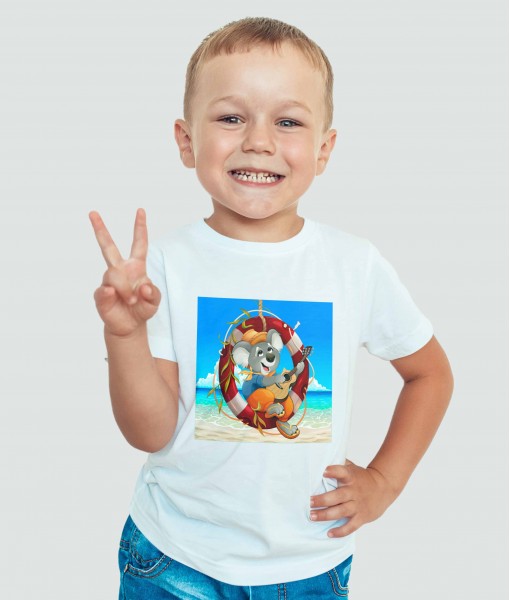 Детска тениска с щампа Животни Koala with guitar - TShirtArtShop.com