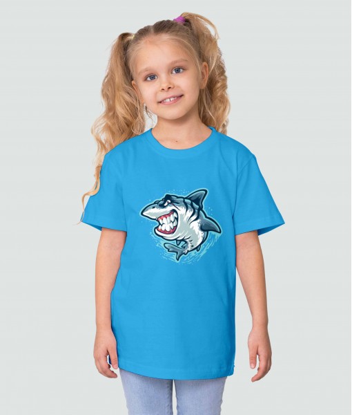 Детска тениска с щампа Животни Smiling shark - TShirtArtShop.com