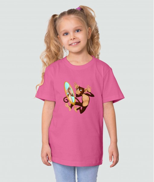Детска тениска с щампа Животни Monkey and the mirror - TShirtArtShop.com