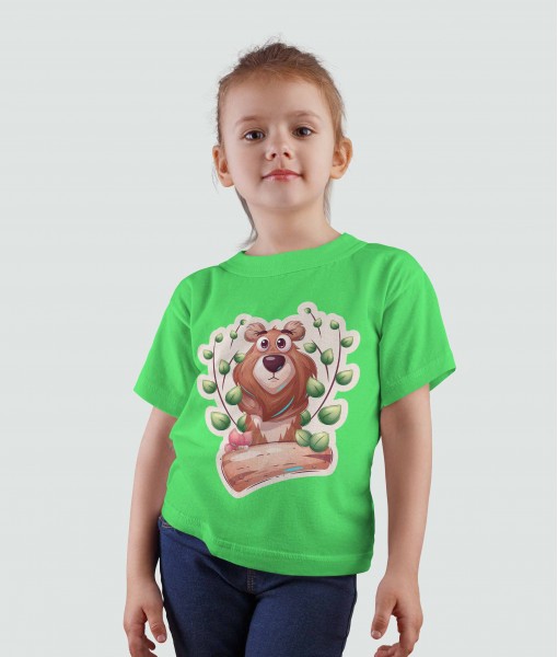 Детска тениска с щампа Животни Bear and tree