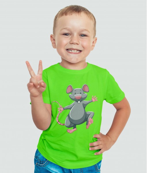Детска тениска с щампа Животни Happy mouse
