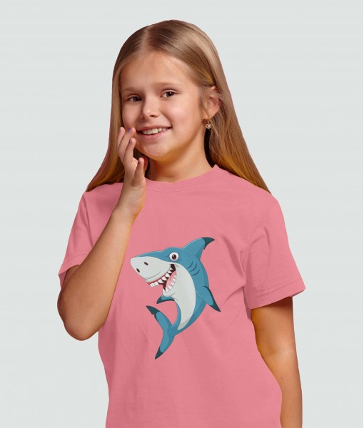 Детска тениска с щампа Животни Happy shark