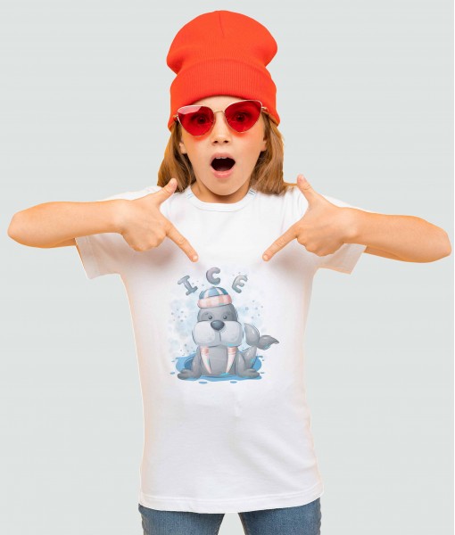 Детска тениска с щампа Животни Ice Walrus 