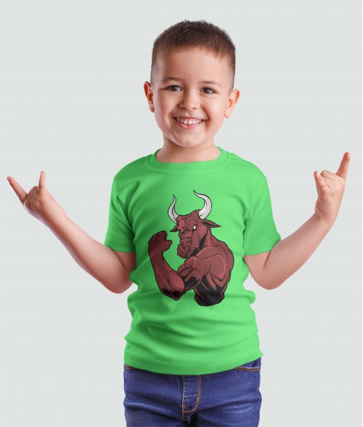 Детска тениска с щампа Животни Muscular bull 3
