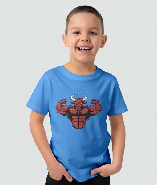 Детска тениска с щампа Животни Muscular bull
